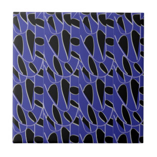 Purple Black Modern Abstract  Ceramic Tile