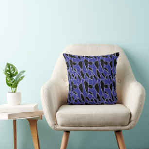 Purple Black Modern Abstract Cushion