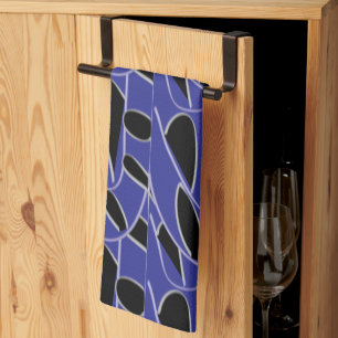 Purple Black Modern Abstract  Tea Towel