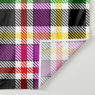 Purple Black Multicolour Flannel Plaid Tartan Fabric