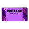purple black name badge