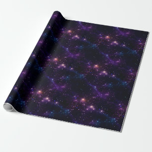 Purple & Black Night Sky Wrapping Paper