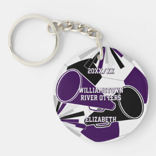 purple black or ANY COLORS soccer cheer squad Key Ring