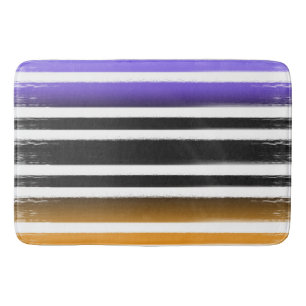 Purple Black Orange Paint Brush Halloween Bath Mat
