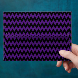 Purple Black Pattern Halloween Party Invitations Envelope