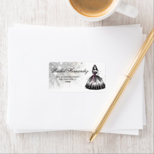 Purple & Black Quinceañera Girl Label