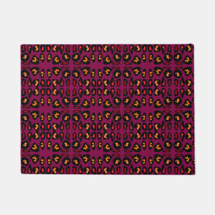 Purple black red mustard coloured design pattern doormat