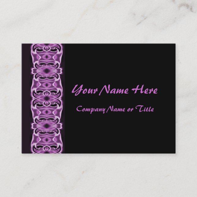 purple black ribbons business card (Front)
