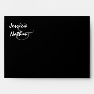 PURPLE & BLACK Rose Wedding Envelope