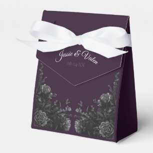 Purple Black Roses Gothic Wedding Favour Box