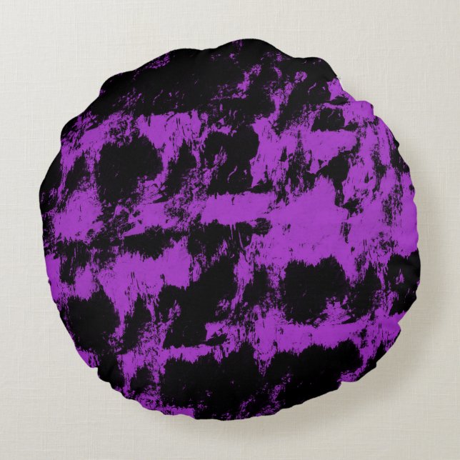 Purple Black Round Cushion (Back)