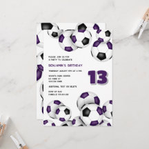 purple black soccer balls boys girls birthday