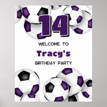 purple black soccer team colours birthday party