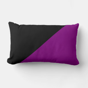 Purple & Black Solid Colour Background Lumbar Cushion