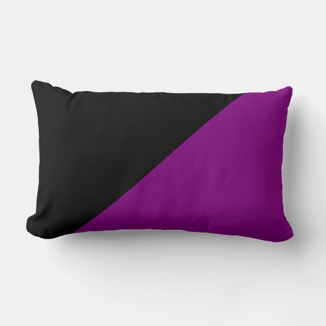 Purple & Black Solid Colour Background Lumbar Cushion (Front)