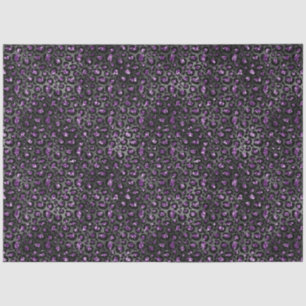 Purple Black Sparkle Leopard Print Tissue Paper