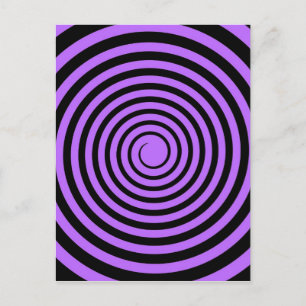 Purple & Black Spiral Customised Template Postcard