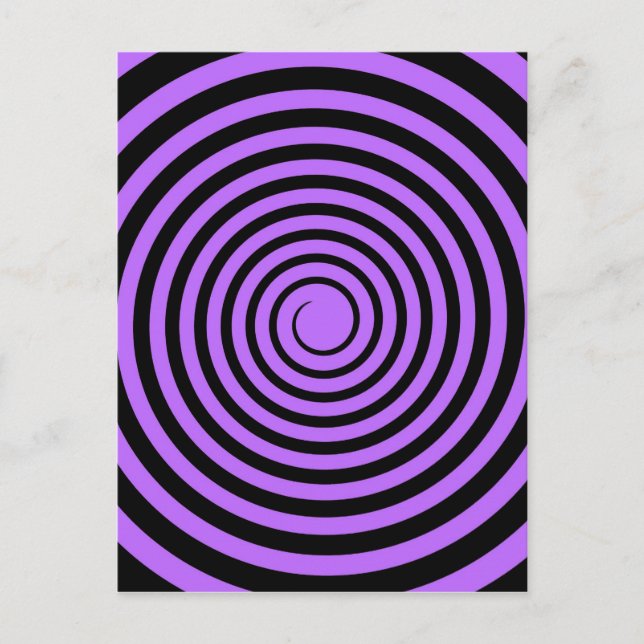 Purple & Black Spiral Customised Template Postcard (Front)