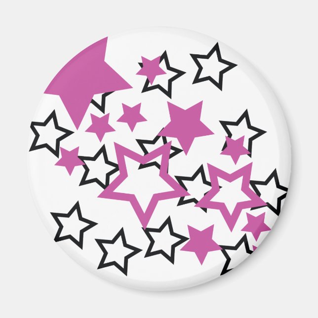 purple black stars magnet (Front)
