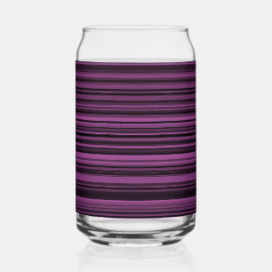 Purple Black Striped Can Glass