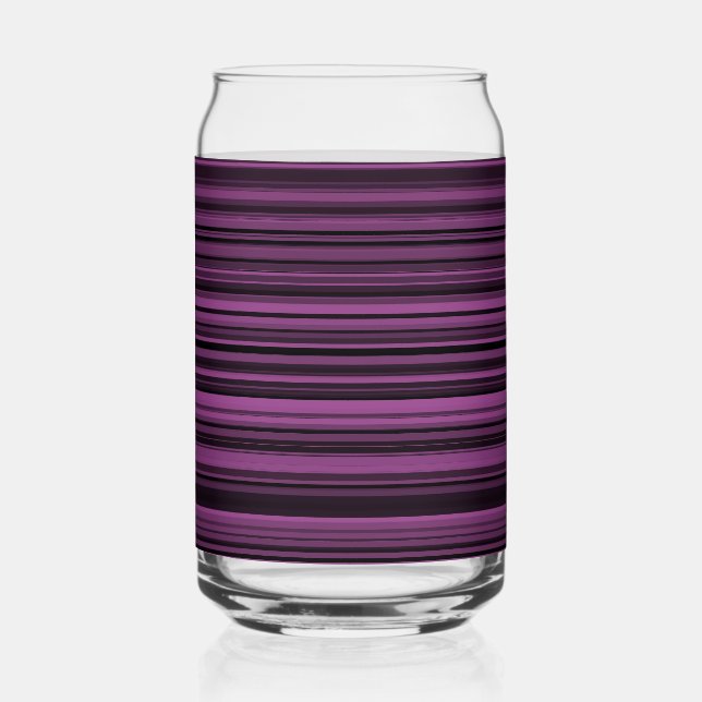 Purple Black Striped Can Glass (Front)
