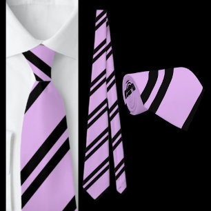 Purple Black Striped Pattern          Tie
