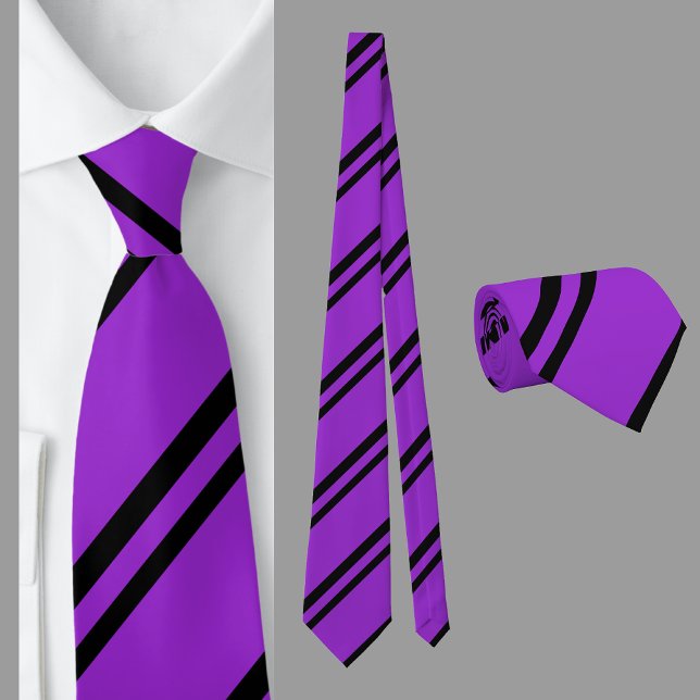Purple Black Striped Pattern          Tie (Creator Uploaded)