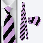 Purple Black Striped Pattern          Tie<br><div class="desc">Purple Black Striped Pattern neck tie.</div>