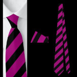 Purple Black Striped Pattern          Tie<br><div class="desc">Purple Black Striped Pattern neck tie.</div>