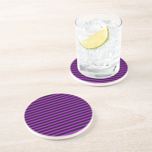 Purple & Black Stripes | Coaster (Side)
