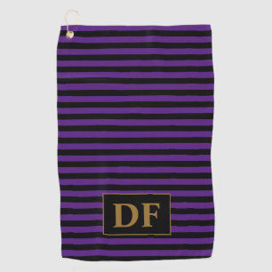 Purple/Black Stripes Golf Towel