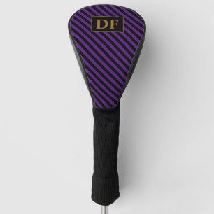 Purple/Black Stripes Monogrammed Golf Head Cover