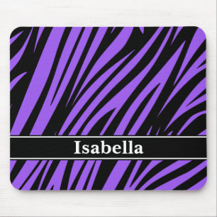 Purple Black Stripes Pattern Mouse Pad