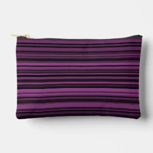 Purple Black Stripes Pattern Small Accessory Pouch