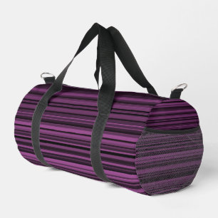 Purple Black Stripes Pattern Small Duffle Bag
