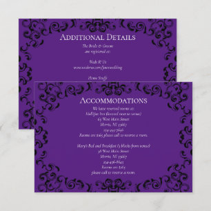 Purple & Black Swirl Gothic Wedding Enclosure Card