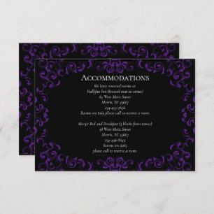 Purple & Black Swirl Gothic Wedding Enclosure Card