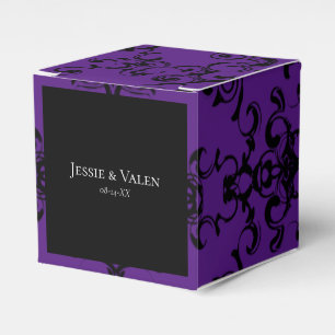 Purple & Black Swirl Gothic Wedding Favour Box