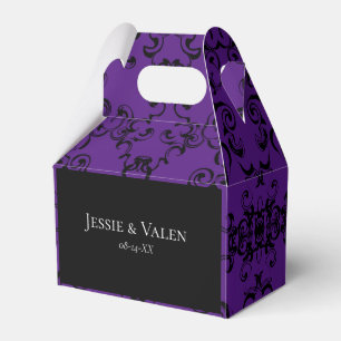 Purple Black Swirl Gothic Wedding Favour Box