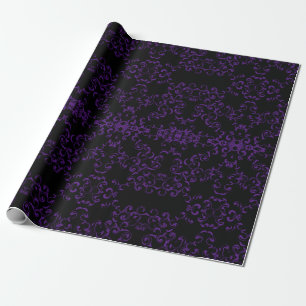 Purple & Black Swirl Gothic Wedding Wrapping Paper
