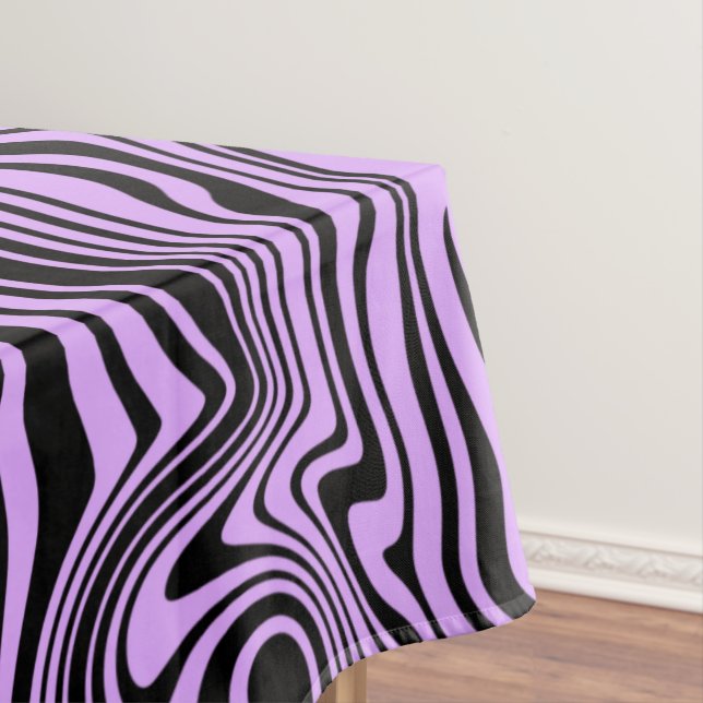 Purple Black Tablecloth Abstract Waves Your Colour (In Situ)