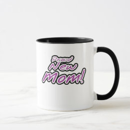 Purple/Black Text Proud New Mum Mug