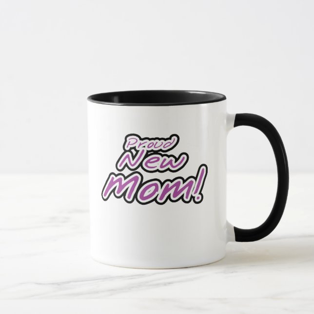 Purple/Black Text Proud New Mum Mug (Right)