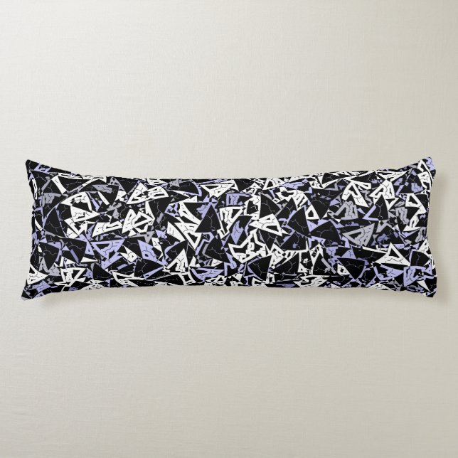 Purple Black Triangle Pattern Body Cushion (Front)