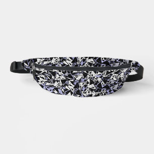 Purple Black Triangle Pattern Bum Bags