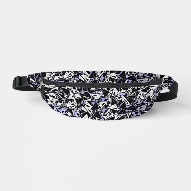 Purple Black Triangle Pattern Bum Bags (Front)