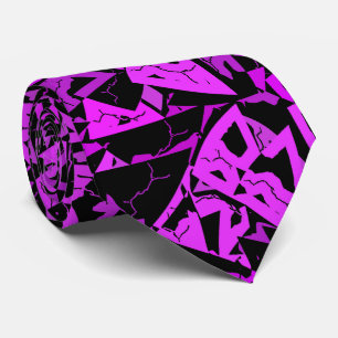 Purple Black Triangle Pattern Tie