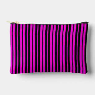 Purple Black Vertical Stripes Pattern Design Accessory Pouch