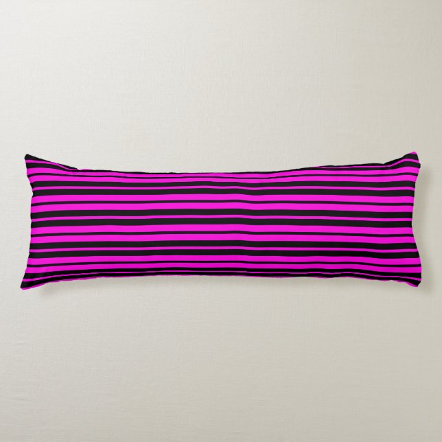 Purple Black Vertical Stripes Pattern Design Body Cushion (Front)