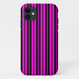 Purple Black Vertical Stripes Pattern Design iPhone 11 Case